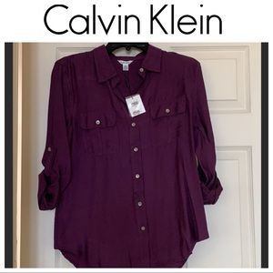 Calvin Klein Purple Buttoned Down shirt